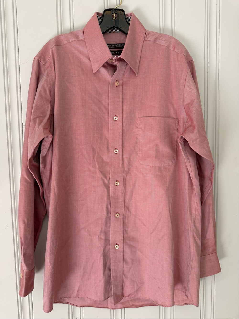 Men's Long-Sleeve Dress Shirt — Dusty Rose- 100% Cotton